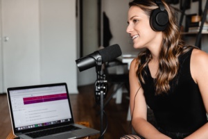 Woman on Podcast